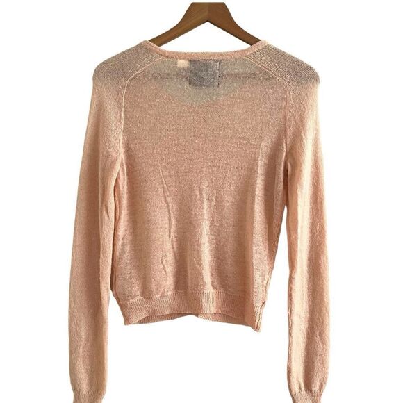 Anthropologie Guinevere Gossamer Mohair Cardigan Sweater S Peach Cottagecore - Picture 3 of 12